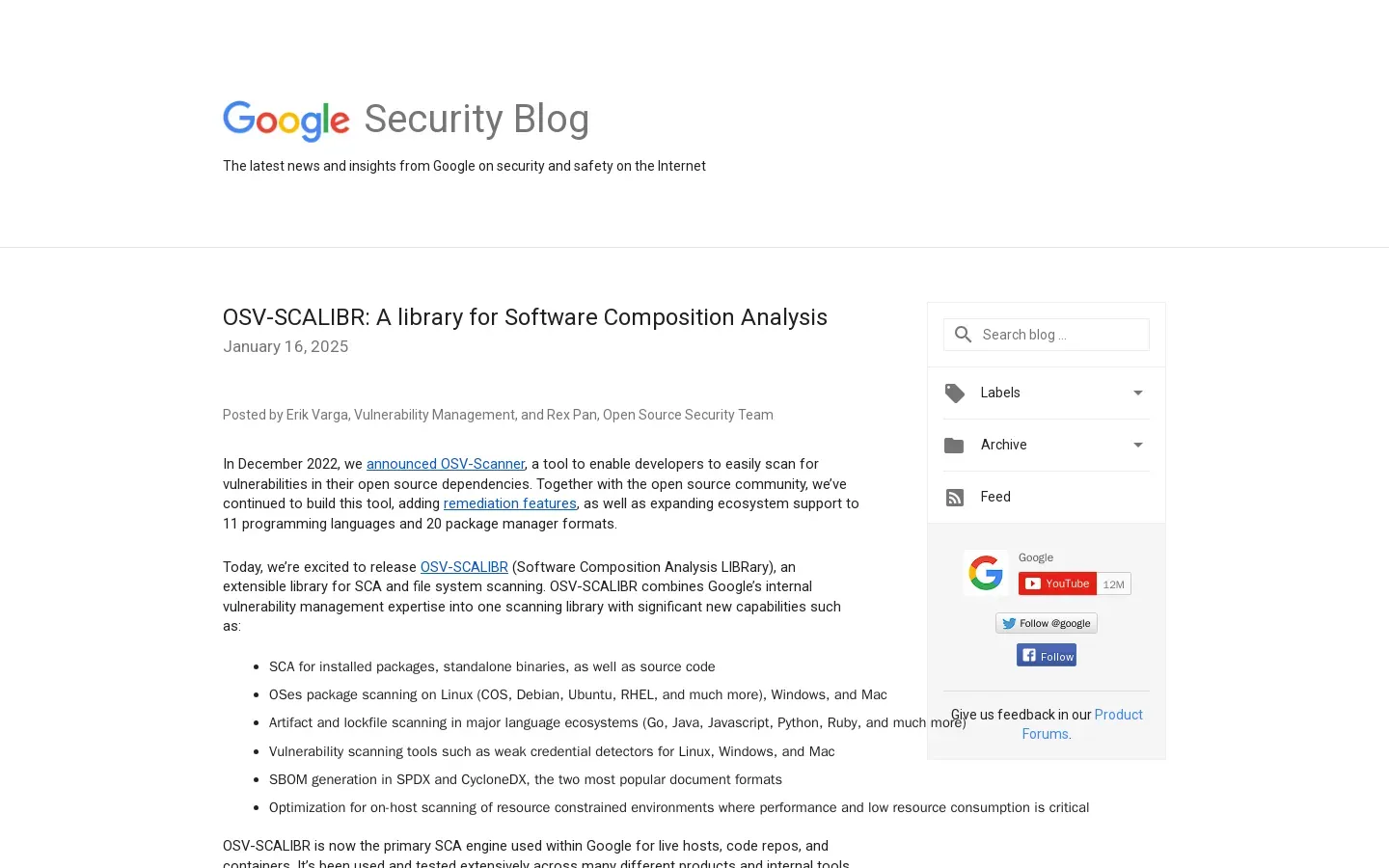 Google Introduces OSV-SCALIBR Library for Software Analysis